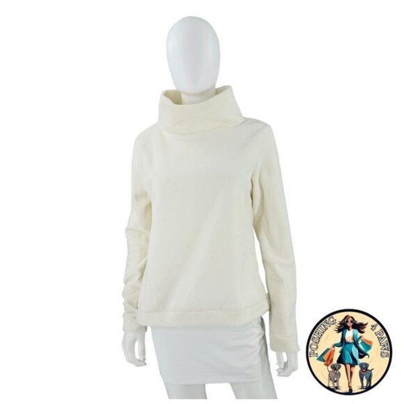 Dudley Stephens NEW Off White Park Slope Fleece Funnel Neck Pullover Size Small - Picture 9 of 10